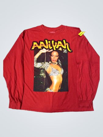 Aaliyah Red Langarm-T-Shirt