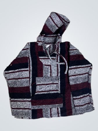 Gestreifter Poncho-Hoodie