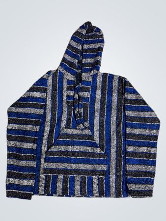 Blau und schwarz gestreifter Baja-Hoodie