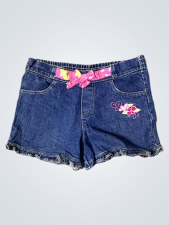 Disney-Prinzessin-Jeansshorts mit floralem Applikation