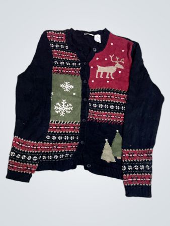 Cherokee Damen Weihnachts Rentier Schneeflocken Bäume Cardigan