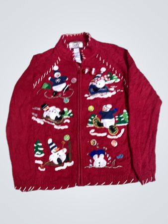 Tiara International Red Snowman Weihnachts-Pullover
