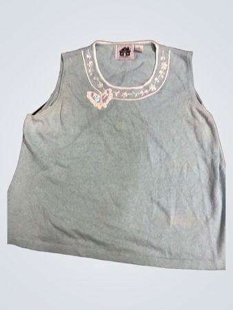 Storybook Knits Blauer ärmelloser Pullover