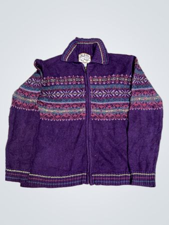 Heirloom Collectibles Lila Fair Isle Zip-Up Pullover