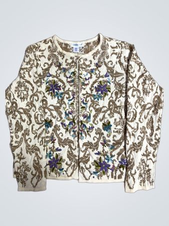 Coldwater Creek Damen Blumenmuster Knopf-Cardigan