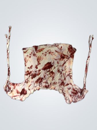 Neues Aussehen Floral Print Raffung Oberteil