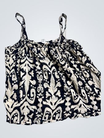 Nächliches schwarz-weiß gemustertes Cami-Top