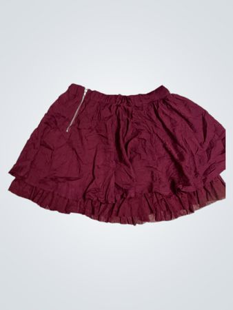 Maroon Rock mit Rüschen und Reißverschluss