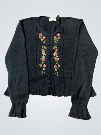 Black embroidered cardigan