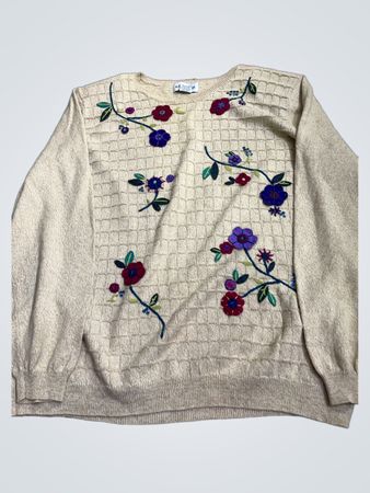 Alfred Dunner gestickter Rundhals-Pullover