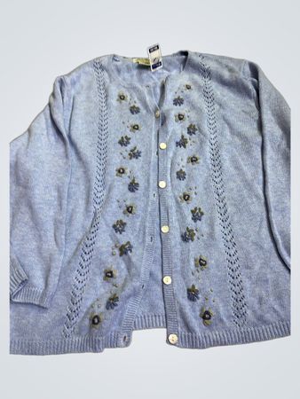 Chaps Petite Blauer Floral Cardigan