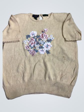 Charter Club 100% Baumwollpullover mit floralen Stickereien