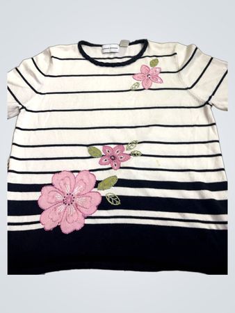 Alfred Dunner Gestreifter Blumensweater
