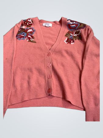 ES ILLUSTRATIONS Pink bestickter Cardigan
