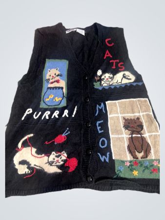 CAPACITY Black Cat "Purrr! Mom Cats" Strickpullover