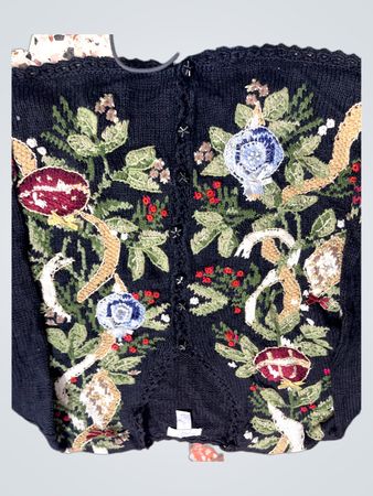 Black Embroidered Cardigan