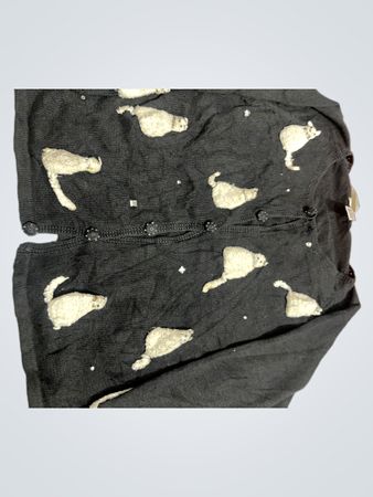 ARCHIVISTE Black Cardigan with Embroidered Seals