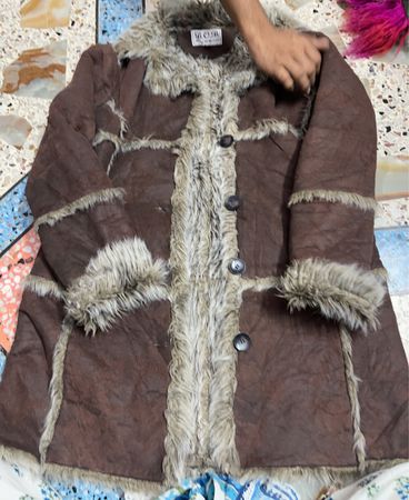 B.O.B BELLE DU BELLES Brown Faux Fur Lined Coat