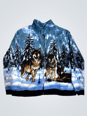 Atlas For Men Made For Adventure Wolf and Winter Scene Jacket