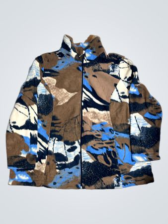 Fleecejacke mit abstraktem Print