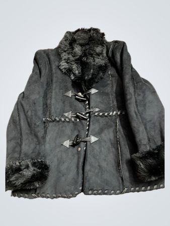 Veste en fausse fourrure noire doublée