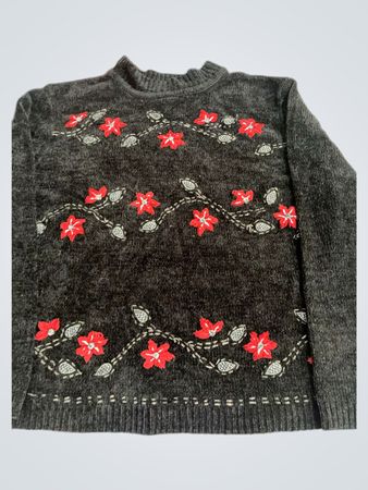 Alfred Dunner schwarzer bestickter Pullover