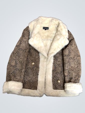 EllyBazar Faux Fur Lined Snake Print Jacket