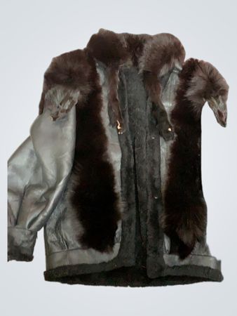Black Leather Jacket with Fur Trim