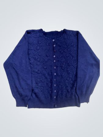 Paramour Collection Blauer bestickter Cardigan