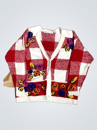 CHALS Cardigan with Sequin Floral Embellishments