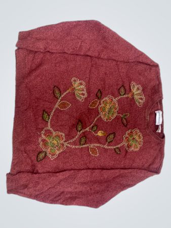 Alfred Dunner bestickter Blumen-Pullover mit Rundhalsausschnitt