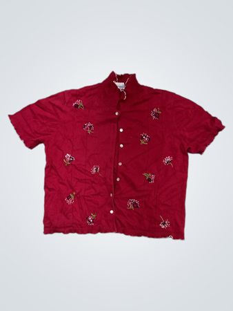KORET Roter bestickter Cardigan