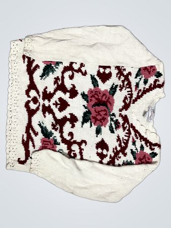 NUGGETS Damen Weißer Bestickter Strickpullover