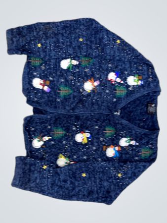 Lorraine Originals Studio HO HO HO Blauer Schneemann Weihnachts-Pullover