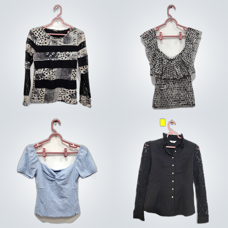 Designer Blouse Bundle: Speckles, GUESS, MNG & More Printed Tops