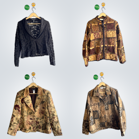 Floral Blazer Bundle Coldwater Creek Tribal Soft Works Quilted Jackets Cardigan