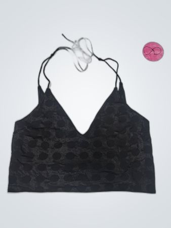 Victoria's Secret Haut en dentelle noir à pois