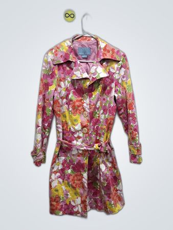 Nine West Floral Trench Coat