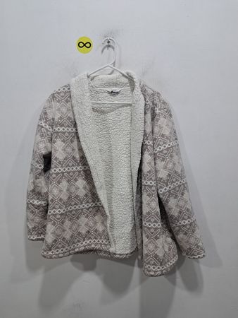 Croft & Barrow Gray and White Sherpa Jacket