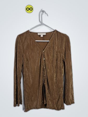 Michael Kors Brown Long Sleeve Blouse