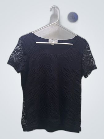 Concepts Black Sheer Mesh Blouse