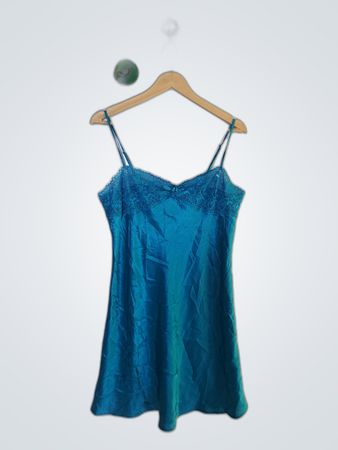 Teal Satin Chemise