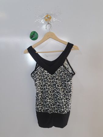 Dots Leopard Print V-Neck Tank Top