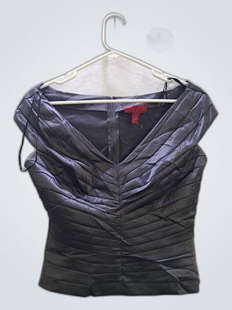 JS Collections Silver Satin Strapless Blouse