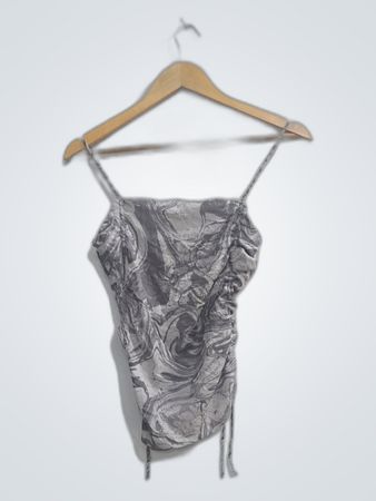 Gray Marble Halter Top