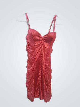 Robe mini froncée rose