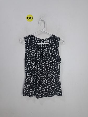 Calvin Klein Black and White Patterned Dress