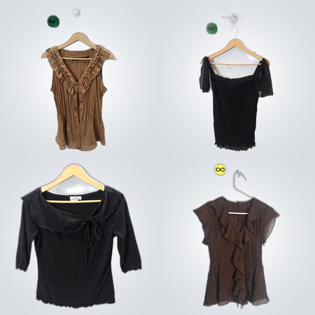 Y2K Ruffle Blouses Bundle