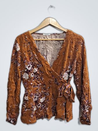 Maurices Printed Wrap Blouse