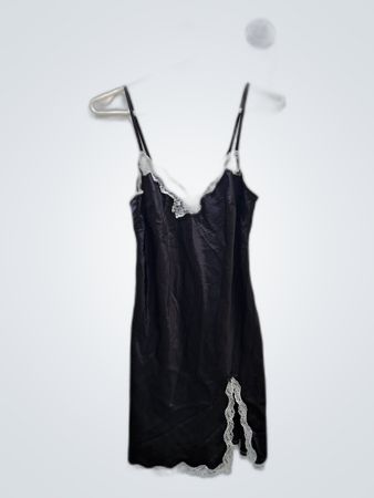 Victoria's Secret Black Lace Trim Chemise